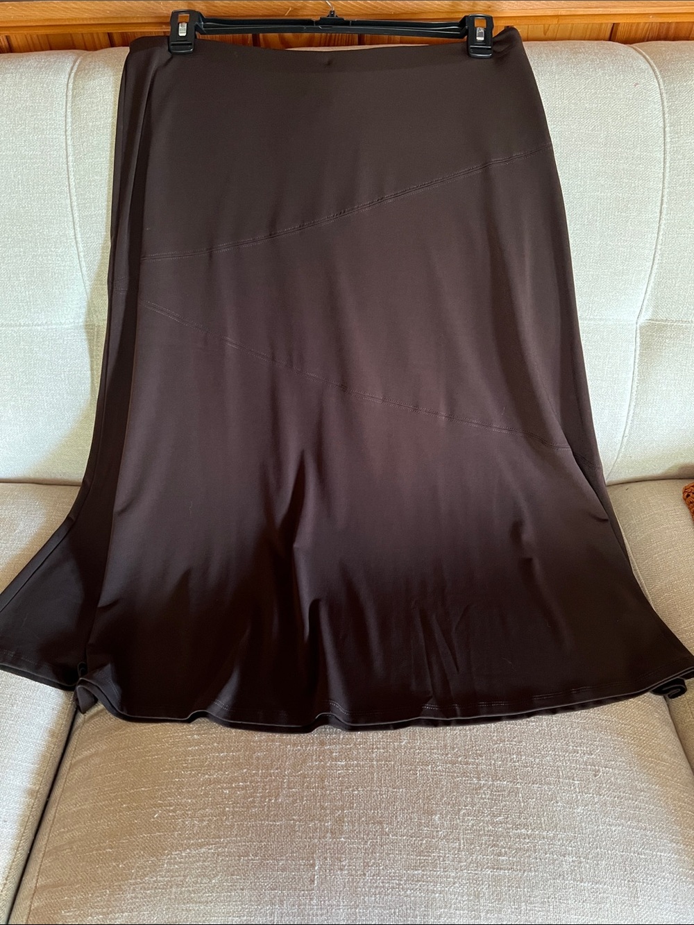 JM Collection Brown A-Line Midi Skirt - Picture 6 of 6